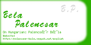 bela palencsar business card